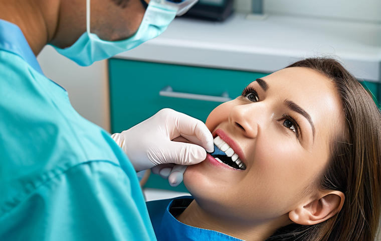 치아 미백 기기 사용법과 효과 비교 - "A modern bathroom setting with a woman using a teeth whitening kit featuring a custom-fitted tray, ...