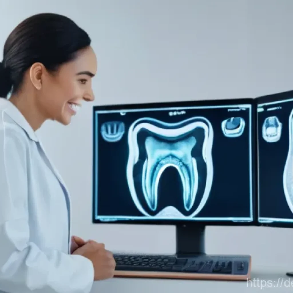 임플란트와 치아교정 동시 치료 가능성 - **Prompt 1: Digital Treatment Planning Session**
    A young adult (20s, gender-neutral) sits in a m...