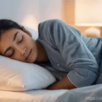 치아 갈림 증상과 치료법 - **The Unseen Nighttime Struggle:** A young adult (around 25-35 years old) is sleeping peacefully in ...